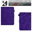 thumbnail image 2 of Embossed Folio Flip Smart Case for Amazon Kindle Fire 7 12th Gen 2022, Premium PU Leather Kickstand Card Slots Magnetic Auto Sleep / Wake with Pen Slot Case for Kindle Fire 7 12th Gen 2022, Purple, 2 of 5