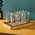 3X 6 Glass Cups Stand Holder Drying Shelf Kitchen Water Cup Rack Home