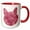 Red/White, variant on 3drose, Image of Glam Pink Kitty Cat, 11oz Two-tone Green Mug