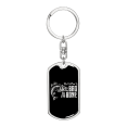 thumbnail image 1 of Bad To The Bone Swivel Keychain Dog Tag Stainless Steel or 18k Gold, 1 of 8