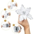 thumbnail image 3 of Poinsettia Flowers Picks Artificial Glitter Poinsettia Flowers with Stems Christmas Tree Ornaments with Stems for Home Kitchen Decorations (Silver), 3 of 5