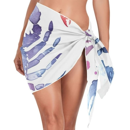 Dreamy Crabs Watercolor Women s Bikini Sarong Wraps Swimsuit Coverups Beach Skirt Beach Dress L