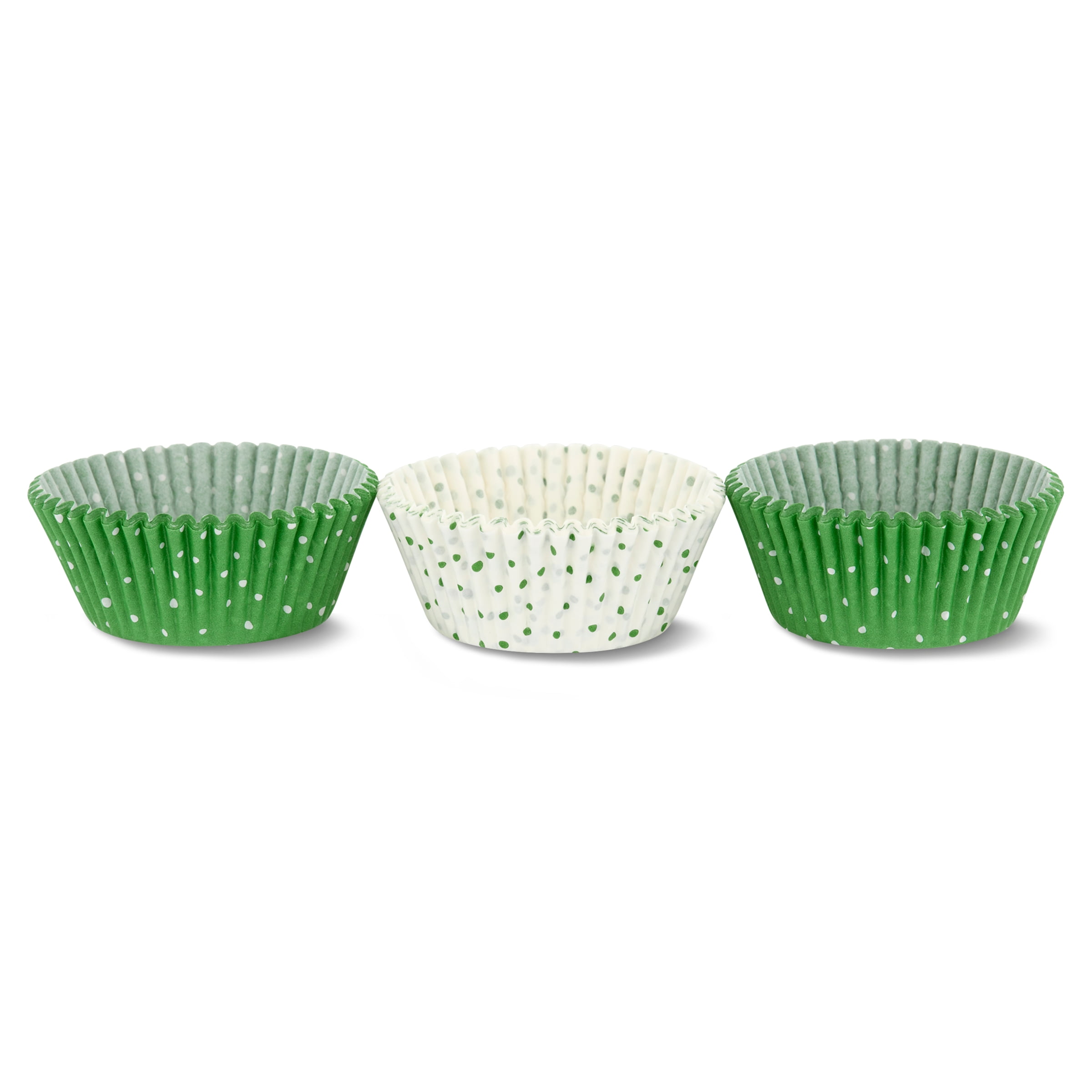 Great Value Cupcake Liners, Green & White, 75 Count