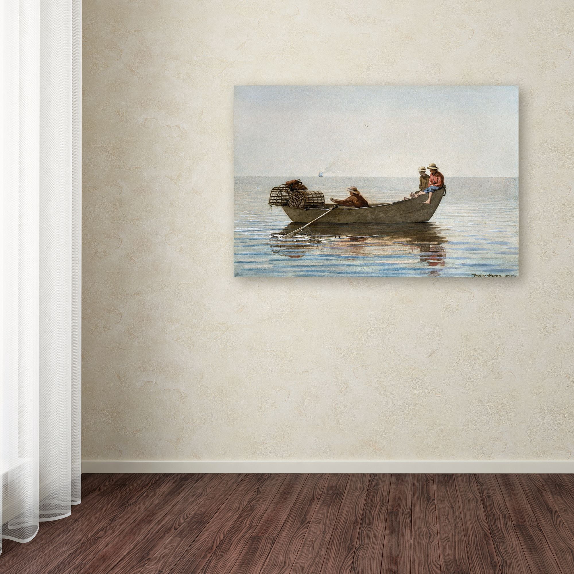 Homer 'Three Boys In A Dory With Lobster Pots' Canvas Art