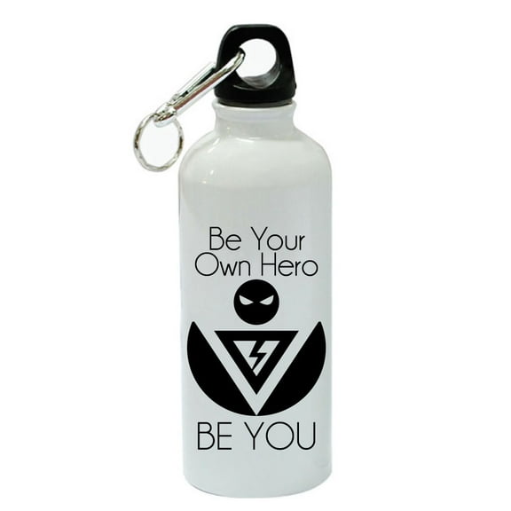 Be Your Own Hero Be You White Aluminum Sports 20 oz Water Bottle