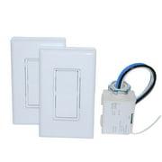 Three Way Wireless Light Switch Kit (1 Relay & 2 Switches) NO BATTERIES NEEDED!!