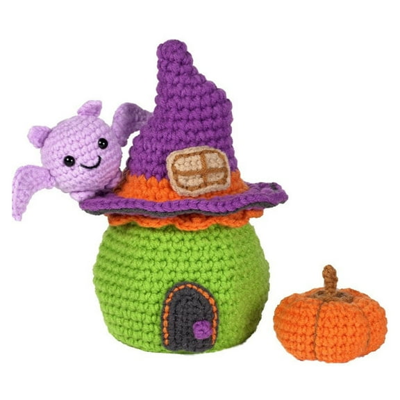 Halloween Candy Bag Crochet Set with Step-by-Step Instruction, Crochet Hook, Yarns, Knitting Accessories, for Kid Adult