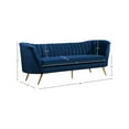 thumbnail image 3 of Meridian Furniture Margo Navy Velvet Sofa, 3 of 7
