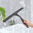 thumbnail image 1 of Escobilla de ducha con 2 ganchos adhesivos, raspador de pared para puerta de cristal de ducha, 1 of 7
