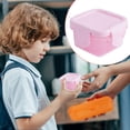 thumbnail image 2 of Small Plastic Food Storage Containers with Lids,Lock Lunch Box Square Leakproof Container for Snack,Salad,Fruit Jam,Yogurt,BPA Free,Stackable Microwave/Dishwasher Safe,2.95''x2.95''x1.96''(Pink), 2 of 9