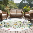 thumbnail image 4 of Round Rugs 6 Ft, Spring Daisy Leaves Non Slip Area Rugs for Kitchen Bedroom Entryway, Farmhouse Watercolor Flowers Butterfly Washable Carpet Runner Rug Floor Mats for Bedroom Home Decor, 4 of 8