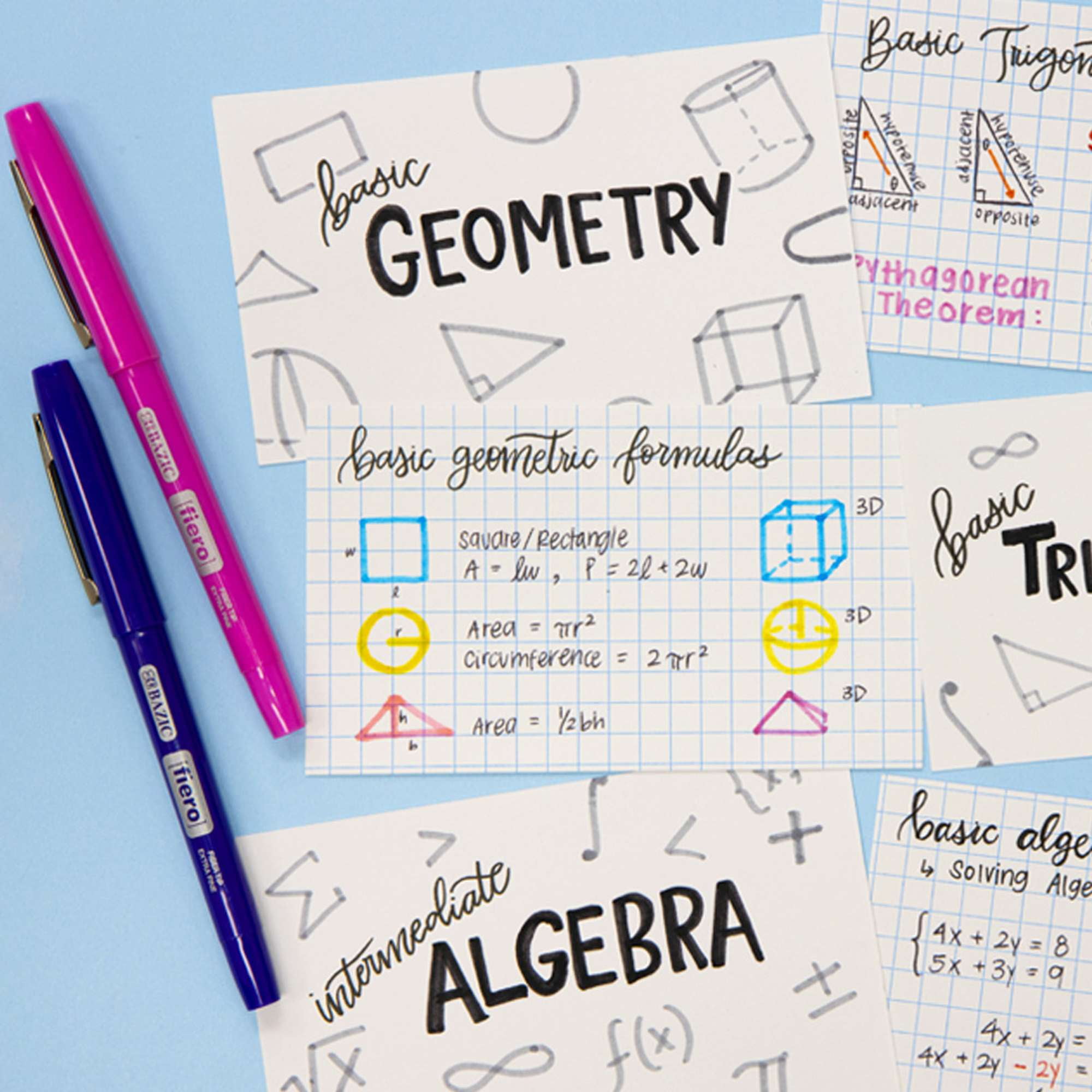 BAZIC Quad Ruled Index Cards 3"X5" 3600 Count, 4-1" Graph Ruled Lined Flashcards