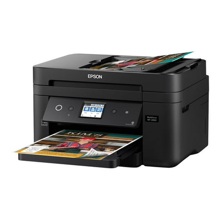 Epson WorkForce WF-2860 - Multifunction printer - color - ink-jet - Legal (8.5 in x 14 in) (original) - A4/Legal (media) - up to 11 ppm (copying) - up to 14 ppm (printing) - 150 sheets - 33.6 Kbps - USB 2.0, LAN, Wi-Fi(n), (Best Home Office Multifunction Printer 2019)