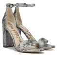 thumbnail image 6 of Sam Edelman Yaro Block Heeled  Ankle Strap Two Piece Sandals Silver Snake Pumps (SILVER, 11), 6 of 6