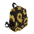 thumbnail image 2 of FORMRS School Backpack with Front Zippered Pocket 12" Student Travel Daypack, Black Sunflower Pattern, 2 of 6