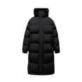 thumbnail image 4 of ohmzyzo Men's Long Winter Coats Warm Quilted Padded Jackets with Pockets Big and Tall Winter Hooded Outerwear Overcoat Black XL, 4 of 9