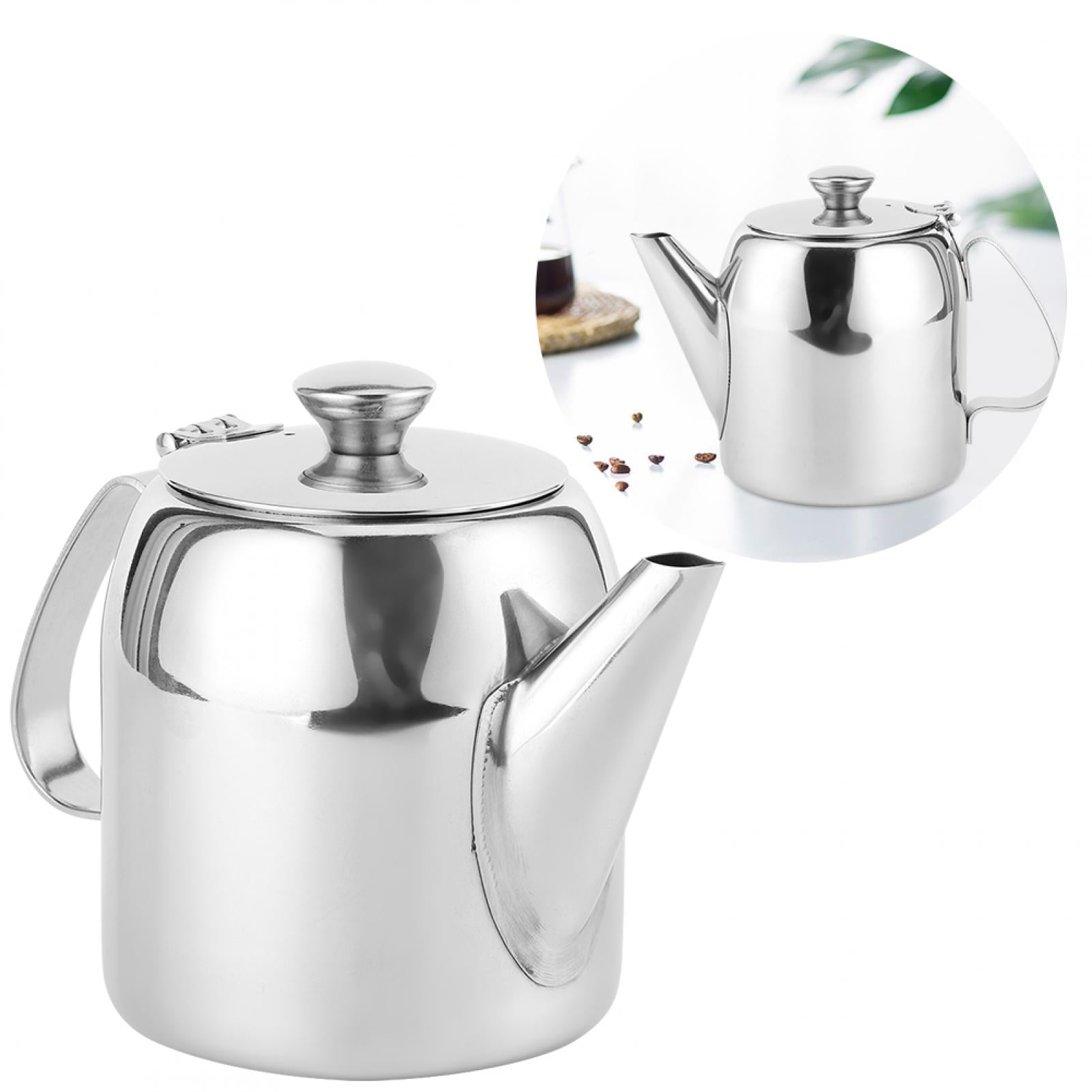 New Stainless Steel 24oz Tea Pot Coffee Kitchen Flip Lid Handle Restaurant Hotel 