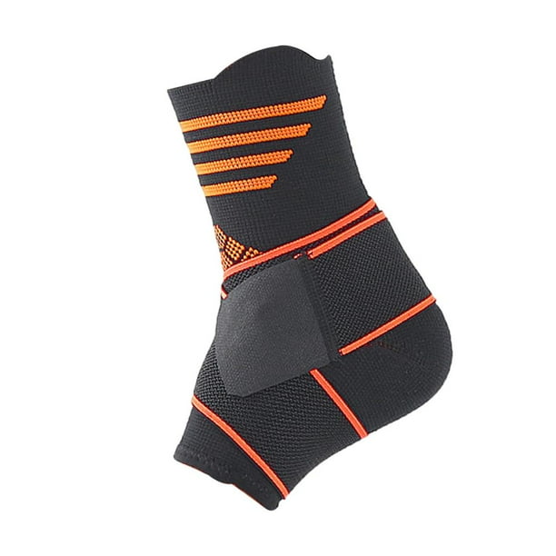Soporte de tobillo Protección transpirable Ajustable Lavable Elástico Cómodo Envoltura de pie Protector Correa de pie para gimnasio Protección de pies - Raya naranja XL Stripe Stripe de naranja XL Sunnimix Apoyo de apoyo de tobillo