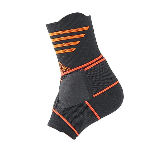 Soporte de tobillo Protección transpirable Ajustable Lavable Elástico Cómodo Envoltura de pie Protector Correa de pie para gimnasio Protección de pies - Raya naranja XL Stripe Stripe de naranja XL Sunnimix Apoyo de apoyo de tobillo