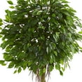 Nearly Natural 6 ft. Ficus Artificial Tree in Slate Planter UV