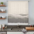 thumbnail image 5 of Grey Beige Ombre Sheer Curtains 54 Inches Long, Minimalist Ocean Waves Linen Light Filering Curtains, Breathable Simi Curtain Privacy Drapes for Kitchen Bathroom Nursery Small Window Treatment, 5 of 9