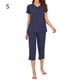 thumbnail image 1 of Conjunto de ropa de dormir para mujer Pantalones superiores con cuello en V sexy Pijamas modal Ropa de dormir, Azul, S Vogacara  AP001684-06, 1 of 7