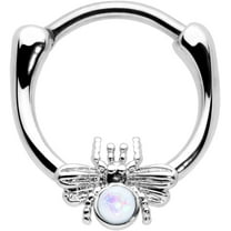 Body Candy 16G 316L Stainless Steel Septum Jewelry White Orb Ultra Fly Daith Tragus Cartilage Clicker 8mm