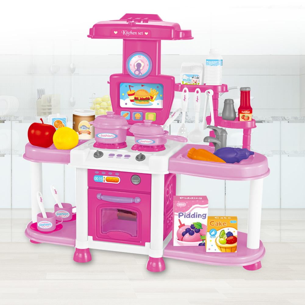 Kritne Kids Play Role Simulation Kitchen Cooking Toys Girl Light Music