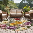 thumbnail image 4 of Round Rugs 5 Ft, Spring Floral Non Slip Area Rugs for Kitchen Bedroom Entryway, Farmhouse Flowers Watercolor Botanical Elegant Washable Carpet Runner Rug Floor Mats for Bedroom Home Decor, 4 of 8