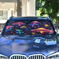 thumbnail image 4 of ALAZA Neon Mushrooms Windshield Sun Shade Car Foldable Sun Visor Block UV Rays Protector 53"x23.5", 4 of 8
