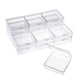 thumbnail image 1 of Paquete de 16 contenedores pequeños de plástico transparente, organizadores de almacenamiento de cuentas con tapas con bisagras para artículos, joyas y manualidades, 1 of 4