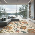 thumbnail image 2 of ODIKA 8'x10' Washable Area Rug Autumn Floral Elegance Vintage Design Elegant Motifs with Classic Ornate Detailing for Living Room, Under Sectional, Family , Durable, Non-Slip, 2 of 7