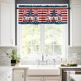 thumbnail image 4 of Independence Day Kitchen Curtains Valances and Tiers Pentagram Red Stripes Gnome Tier Curtains and Valance Rod Pocket Valance Curtains Set 27.5"W x 24"L, 3pcs, 4 of 8