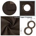 thumbnail image 2 of Faux Linen Brown Pair Curtains Thermal Insulated Room Darkening Window Panels Heavy Duty Textured Burlap Effect Grommet Drapes For Bedroom, 108-Inch Length, 2 of 7