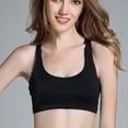 thumbnail image 4 of Womens Sports Bras Plus Size Ice Silk Beautiful Back Yoga Fitness Sports Bra Underwear Wireless Bra Black M, 4 of 5