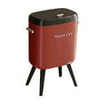 thumbnail image 2 of Cubo de basura con patas y tapa sellada, papelera estrecha para cocina Rojo, 2 of 9