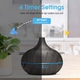 thumbnail image 3 of Aeshory Ultrasonic Series Wood Grain Essential Oil Diffuser Cool Mist Humidifier Black with Remote 550ml / 18.6oz, 3 of 8