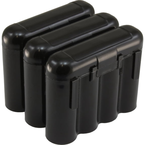 3 Pack AA / AAA / CR123A Black Battery Holder Storage Cases