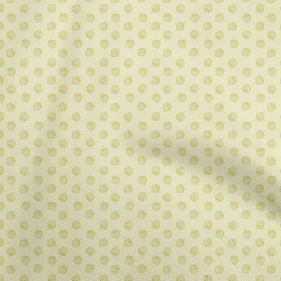 oneOone Viscose Chiffon Light Yellow Fabric Strawberry Dress Material Fabric Print Fabric By The Yard 42 Inch Wide