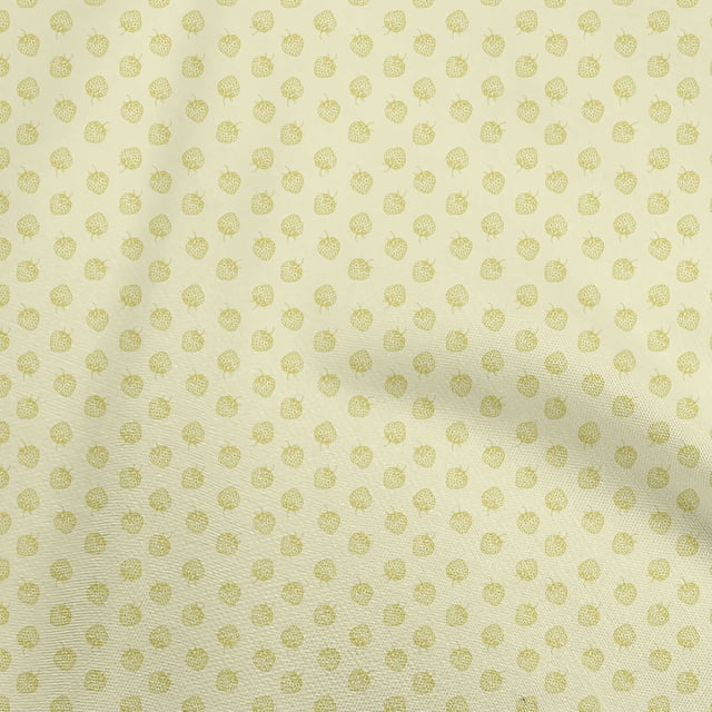 oneOone Georgette Viscose Light Yellow Fabric Strawberry Sewing Craft Projects Fabric Prints By Yard 42 Inch Wide