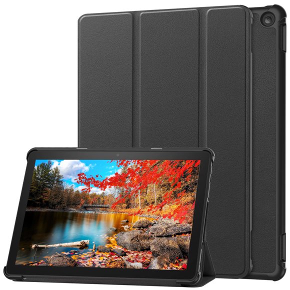 Tablet Case For Amazon Kindle Fire HD 10 2023 10.1" Kids Safe EVA Case For Amazon Fire HD10 2023 Shockproof Tablet Stand Cover Black PU