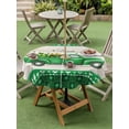 thumbnail image 3 of Outdoor Tablecloth with Umbrella Hole and Zipper, Saint Patrick's Day Round Table Cloth 60 Inch Waterproof Tablecloth, Luck Leaves Car Grey Wooden Plaid Picnic Table Cover for Patio Camping, 3 of 7