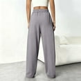 thumbnail image 5 of JSKUMAR Womens Wide Leg Sweatpants Elastic Waist Drawstring Straight Pants Joggers Baggy Trousers with Pockets M,Purple, 5 of 7