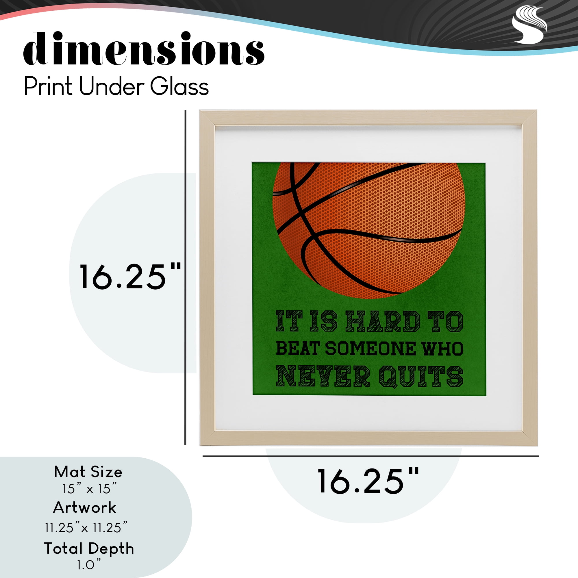 Someone Who Never Quits Birch Framed Print Under Glass, design by Marcus Prime