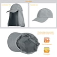 thumbnail image 4 of Tirrinia 2 In 1 Outdoors UPF 50+ UV Protection Sun Hat for Womens, One Size Female Sports Baseball Cap Gardening Fishing Hat with Neck Flap, Gray, 4 of 8