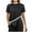 Black, variant on Women's Post Shoulder Shirts 3/4 Sleeve Button down Soft Casual Tops for Chemo Port Access, Blue L