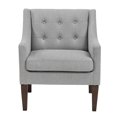 thumbnail image 2 of JERFIT Modern Button Tufted Accent Chair with Wood Legs, Gray Polyester Fabric Upholstered Armchair for Living Room, Bedroom, 2 of 10