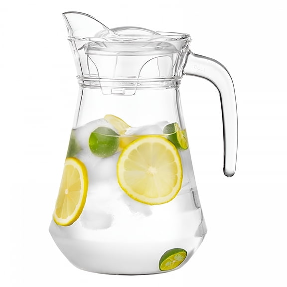 ACDANC Glass Pitcher with Lid,High Borosilicate Glass,Hot/Cold Water Jug and Juice and Iced Tea Beverage Carafe (1600Ml)