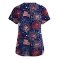 thumbnail image 4 of ASDFVBKG Womens 4Th of July Patriotic American Flag Scrubs Top, Short Sleeve V-Neck Nursing Uniform Pocket Patriotic Graphic Plus Size Casual Workwear Scrub Tops Royal Blue L, 4 of 4
