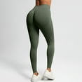 thumbnail image 5 of GNFQXSS High Waist Yoga Pants Butt Lift Seamless Stretchy Activewear Comfortable Fitness Casual Sportswear for Women for Running Exercise and Yoga Army Green S, 5 of 7